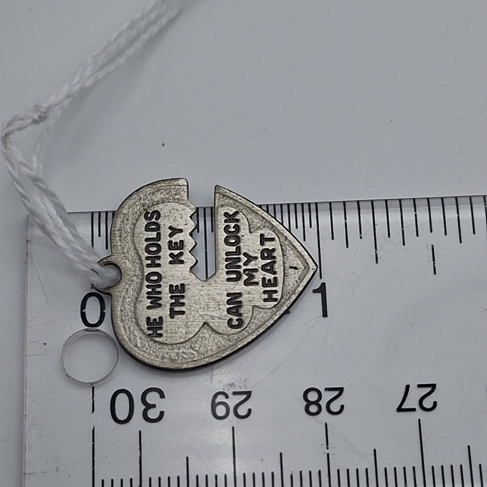 Vintage Sterling Silver 925 Heart Pendant Charm 2.67g 1" - Picture 4 of 6
